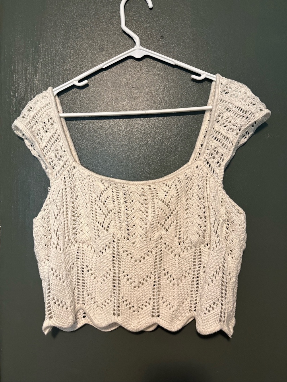 Aeropostale Cream Crochet Knit Crop Top XL